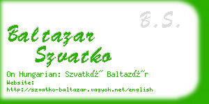baltazar szvatko business card